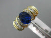 ESTATE 4.20CT DIAMOND & AAA SAPPHIRE 14KT YELLOW GOLD MULTI ROW ENGAGEMENT RING