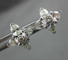 ANTIQUE 1.13CT ROUND & PEAR CUT DIAMOND 14KT WHITE GOLD CLUSTER EARRINGS #17126