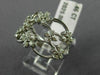 ESTATE WIDE .46CT DIAMOND 14K WHITE GOLD MULTI FLOWER BUTTERFLY ANNIVERSARY RING