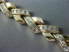 ESTATE WIDE 5CT DIAMOND 14KT YELLOW GOLD 3D CRISS CROSS V SHAPE TENNIS BRACELET