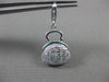ANTIQUE LARGE DIAMOND 14KT WHITE GOLD 3D PURSE PENDANT / CHARM BRACELET #15724