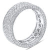 WIDE 3.65CT DIAMOND 14KT WHITE GOLD MULTI ROW ETERNITY WEDDING ANNIVERSARY RING