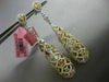 LARGE 5.60CT WHITE & FANCY YELLOW DIAMOND 18KT TWO TONE GOLD TEAR DROP EARRINGS