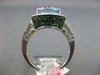 6.14CT DIAMOND & AQUAMARINE & TSAVORITE 14K WHITE & BLACK GOLD 3D OVAL HALO RING