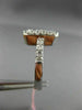 ESTATE 1.09CT ROUND BAGUETTE DIAMOND 18KT WHITE GOLD RECTANGULAR ENGAGEMENT RING