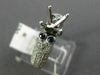 ESTATE .88CT DIAMOND & SAPPHIRE 14KT WHITE GOLD PAVE SEMI MOUNT ENGAGEMENT RING