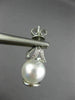 LARGE .40CT DIAMOND & AAA SOUTH SEA PEARL 18K WHITE GOLD TEAR DROP STUD EARRINGS