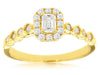 .50CT DIAMOND 14K YELLOW GOLD EMERALD CUT SQUARE HALO FRIENDSHIP ENGAGEMENT RING