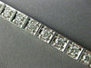 ESTATE WIDE 4CT DIAMOND 14KT WHITE GOLD SQUARE MILGRAIN CLASSIC TENNIS BRACELET