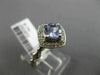 ESTATE 1.08CT DIAMOND & TANZANITE 14KT WHITE GOLD 3D SQUARE HALO ENGAGEMENT RING