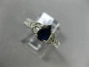 .86CT DIAMOND & AAA PEAR SHAPE SAPPHIRE 14KT WHITE GOLD 3D FILIGREE ENGAGEMENT