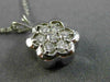 ESTATE .45CT DIAMOND 14KT WHITE GOLD FLOATING BEZEL CLUSTER FLOWER PENDANT #6378