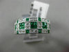 ESTATE WIDE 1.47CT DIAMOND & SQUARE EMERALD 14K WHITE GOLD 3D SEMI ETERNITY RING