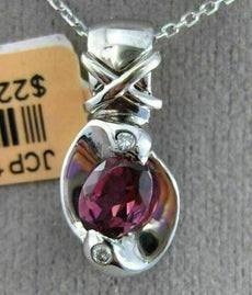 ESTATE .85CT DIAMOND & PINK SAPPHIRE 14KT WHITE GOLD SEMI BEZEL X LOVE PENDANT