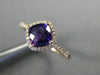 ESTATE 1.02CT DIAMOND & AAA AMETHYST 14KT ROSE GOLD 3D CUSHION FUN LOVE RING