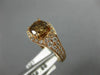 1.63CT WHITE & CHOCOLATE FANCY DIAMOND 14K ROSE GOLD 3D FILIGREE ENGAGEMENT RING
