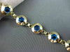 ESTATE 14KT YELLOW GOLD & ROUND BLUE CRYSTAL FLORAL EVIL EYE BRACELET #22954