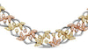 ESTATE WIDE 2.89CT DIAMOND 14KT TRI COLOR GOLD 3D FLOWER LEAF BUTTERFLY NECKLACE