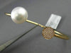 ESTATE .14CT DIAMOND & AAA SOUTH SEA PEARL 18KT ROSE GOLD CIRCLE BANGLE BRACELET