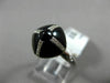 ESTATE WIDE .42CT ROUND DIAMOND & ONYX 14KT WHITE GOLD 3D SQUARE DOME SHAPE RING