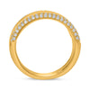 ESTATE LARGE .80CT DIAMOND 14KT YELLOW GOLD 3D MULTI ROW CRISS CROSS SNAKE RING