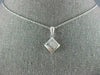 ESTATE .44CT DIAMOND 14KT WHITE GOLD 3D PRINCESS & BAGUETTE SQUARE PENDANT #607