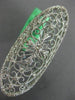 ESTATE EXTRA LARGE .94CT DIAMOND 18K WHITE GOLD OPEN FILIGREE OVAL COCKTAIL RING