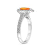 1.39CT DIAMOND & AAA ORANGE SAPPHIRE 14KT WHITE GOLD PEAR SHAPE ENGAGEMENT RING
