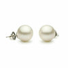 ESTATE AAA 9.5MM PEARL 14KT WHITE GOLD 3D CLASSIC ROUND SOLITAIRE STUD EARRINGS