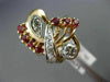 ANTIQUE LARGE 1.65CT OLD MINE DIAMOND & RUBY 14K ROSE & WHITE GOLD 3D RING #1967