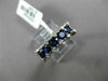ESTATE WIDE 1.92CT DIAMOND & SAPPHIRE 14K WHITE GOLD 3D 5 STONE ANNIVERSARY RING