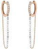 1.08CT DIAMOND 18KT ROSE GOLD 3D CLASSIC ROUND SHARE PRONG DROP HANGING EARRINGS