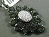 ESTATE LARGE 1.33CT DIAMOND 14KT WHITE GOLD ELONGATED FLOWER FLOATING PENDANT
