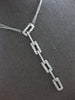 LARGE .95CT DIAMOND 14KT WHITE GOLD MULTI LINK RECTANGULAR LARIAT LOVE NECKLACE