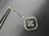 ESTATE 1.23CT DIAMOND 14K WHITE GOLD 3D FLOWER LEVERBACK HUGGIE HANGING EARRINGS