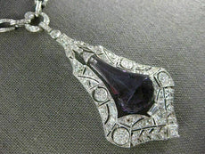ANTIQUE EXTRA LARGE 38.0CT DIAMOND & AAA AMETHYST 18K WHITE GOLD LARIAT NECKLACE