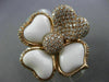 ESTATE EXTRA LARGE 1.90CT DIAMOND & AAA AGATE 18K ROSE GOLD 3D HEART FLOWER RING