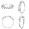 .90CT DIAMOND 14KT WHITE GOLD 3D MARQUISE SEMI ETERNITY WEDDING ANNIVERSARY RING