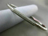 ESTATE .82CT DIAMOND 14KT WHITE GOLD 3D PAVE ROPE DESIGN BANGLE BRACELET