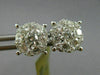 ESTATE LARGE 1.38CT DIAMOND 18K WHITE GOLD FLOWER HEART SHAPE LOVE STUD EARRINGS