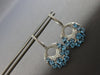 LARGE 3.98CT DIAMOND & AAA BLUE TOPAZ 14K WHITE GOLD CIRCULAR LEVERBACK EARRINGS
