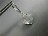 ESTATE AAA CRYSTAL 14KT WHITE GOLD 3D CUSHION CLASSIC BEZEL HANGING EARRINGS