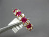 ESTATE 1.75CT DIAMOND & AAA RUBY 14KT ROSE GOLD 3D 5mm CLASSIC ANNIVERSARY RING