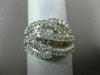 ESTATE WIDE 1.50CT ROUND DIAMOND 14KT WHITE GOLD MULTI WAVE ROW ANNIVERSARY RING