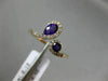 .68CT DIAMOND & AAA ROUND & PEAR SHAPE AMETHYST 14KT ROSE GOLD CRISS CROSS RING