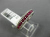 ESTATE .64CT DIAMOND & RUBY 18KT ROSE GOLD SEMI ETERNITY 3 ROW ANNIVERSARY RING