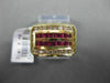 ESTATE 1.40CTW ROUND DIAMOND & AAA RUBY 14KT YELLOW GOLD SQUARE COCKTAIL RING