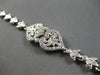 LARGE & LONG 1.5CT DIAMOND 14KT WHITE GOLD 3D DOUBLE HEART FLORAL BRACELET 28191