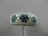 ESTATE WIDE 2.80CT WHITE BLUE DIAMOND 14K WHITE GOLD 3D FLOWER PAVE WEDDING RING
