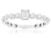 .66CT DIAMOND 14KT WHITE GOLD 3D EMERALD CUT & ROUND SOLITAIRE ENGAGEMENT RING